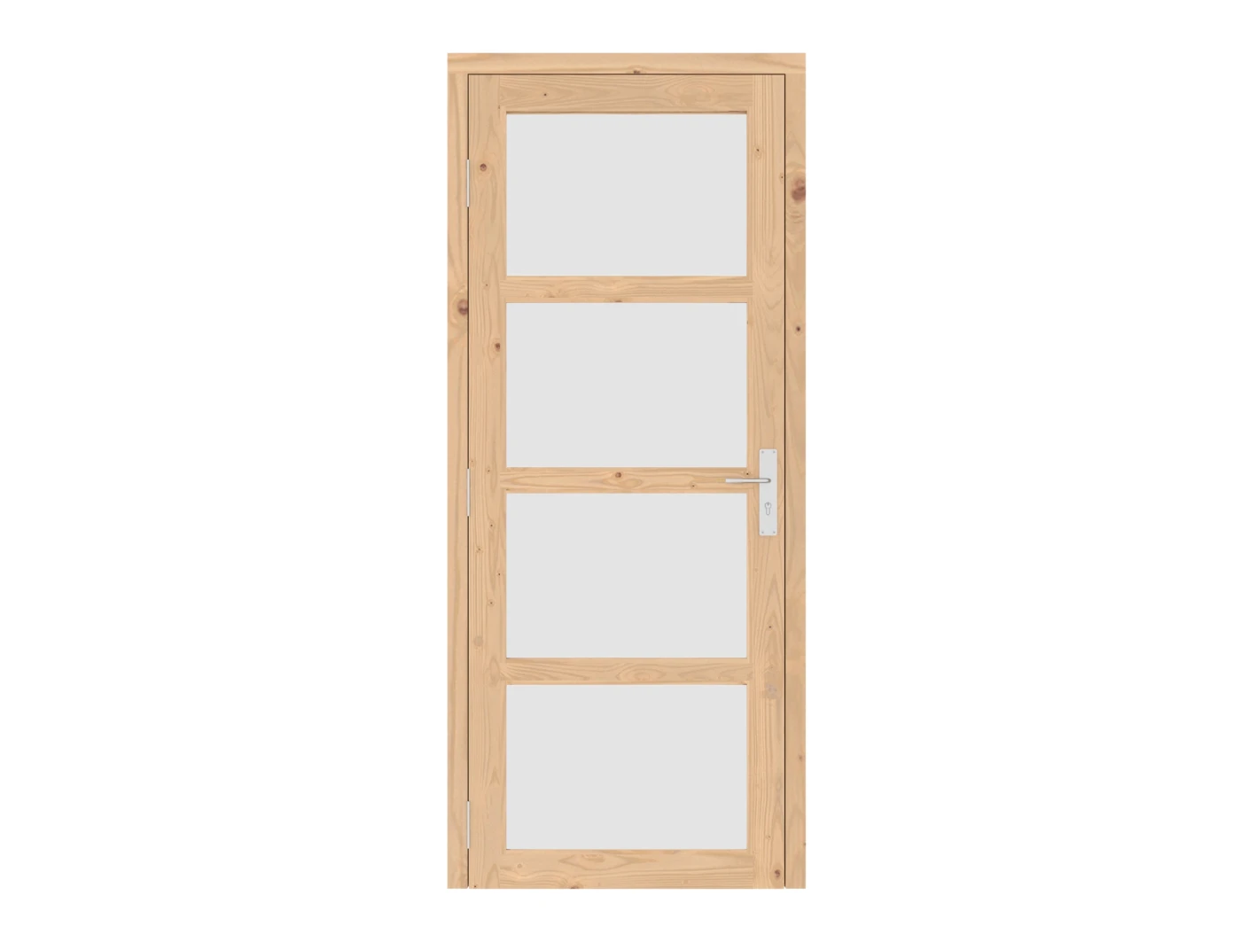 Vuren Enkele Deur 4-Ruits 91 x 214 cm - Afbeelding 2